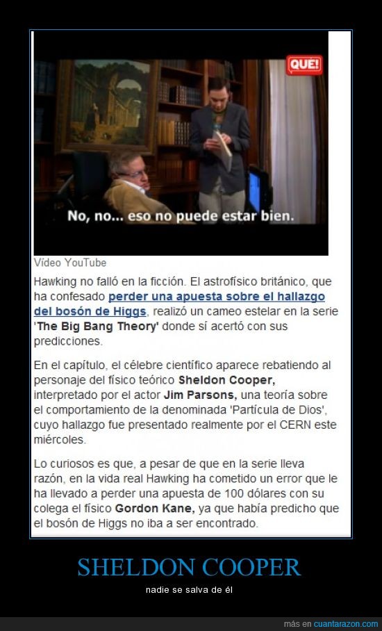bosón de higgs,hawking,jim parsons,partícula de dios,sheldon cooper,cern